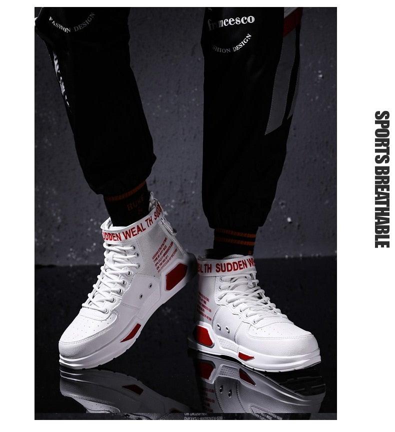 High Top Red Bottom Trend Sneakers For Men Hip Hop Casual Men's Sport High Quality Sneakers Breathable Lightweight Red Basketball Luxury Fashion Running Sneakers Stevvex