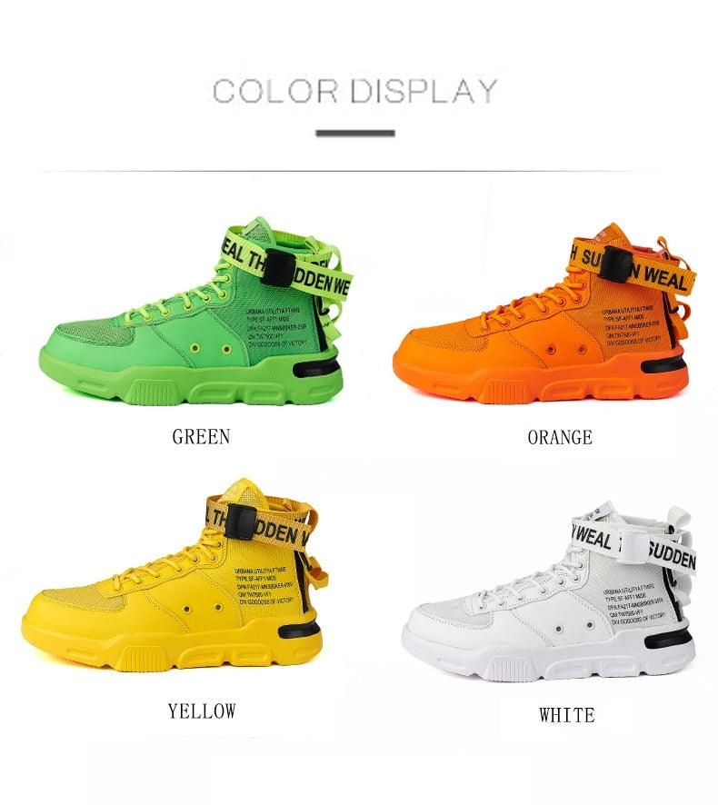 High Top Red Bottom Trend Sneakers For Men Hip Hop Casual Men's Sport High Quality Sneakers Breathable Lightweight Red Basketball Luxury Fashion Running Sneakers Stevvex