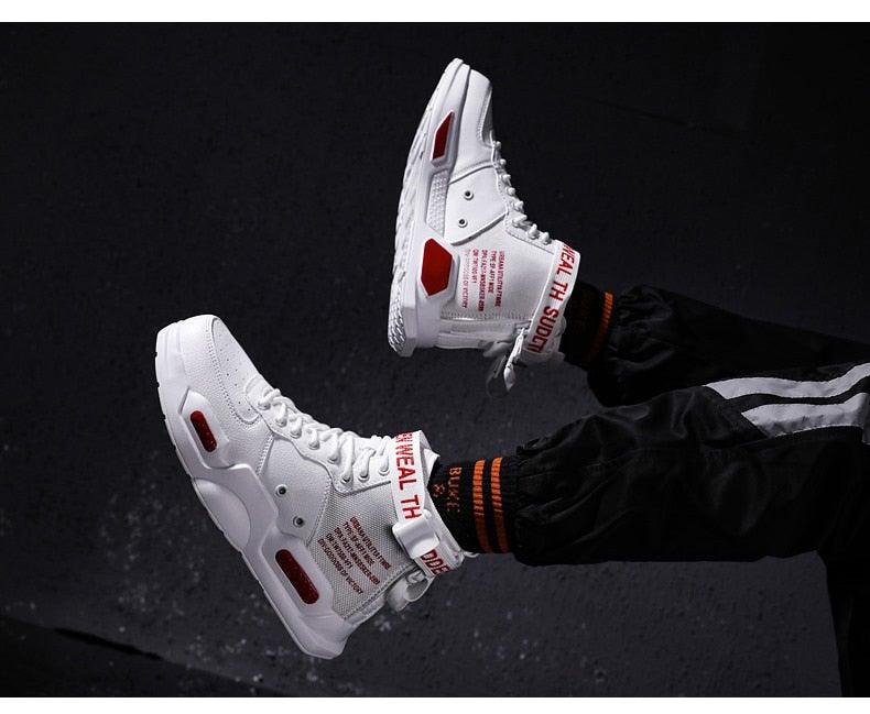 High Top Red Bottom Trend Sneakers For Men Hip Hop Casual Men's Sport High Quality Sneakers Breathable Lightweight Red Basketball Luxury Fashion Running Sneakers Stevvex
