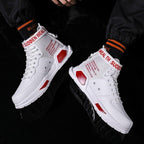 High Top Red Bottom Trend Sneakers For Men Hip Hop Casual Men's Sport High Quality Sneakers Breathable Lightweight Red Basketball Luxury Fashion Running Sneakers Stevvex