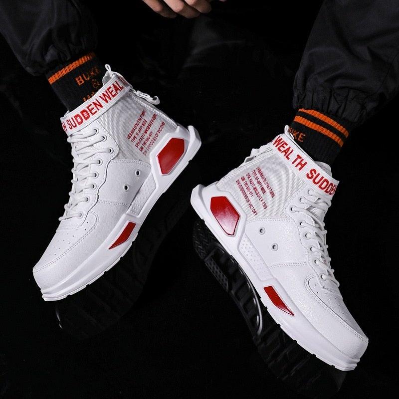 High Top Red Bottom Trend Sneakers For Men Hip Hop Casual Men's Sport High Quality Sneakers Breathable Lightweight Red Basketball Luxury Fashion Running Sneakers Stevvex