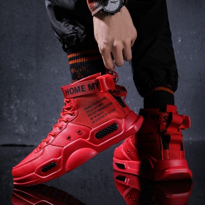 High Top Red Bottom Trend Sneakers For Men Hip Hop Casual Men's Sport High Quality Sneakers Breathable Lightweight Red Basketball Luxury Fashion Running Sneakers Stevvex