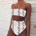 High Waist Bikini Black Swimwear Women Swimsuit High Leg Bikinis Set Women High Waist Bandeau Bikini Set Strapless 2 Piece Bathing Suit Swimsuits Tie Wrap Swimsuits Swimming for Bathing Suit Woman Swimsuits Stevvex