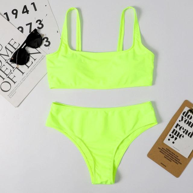 High Waist Bikini Black Swimwear Women Swimsuit High Leg Bikinis Set Women High Waist Bandeau Bikini Set Strapless 2 Piece Bathing Suit Swimsuits Tie Wrap Swimsuits Swimming for Bathing Suit Woman Swimsuits Stevvex