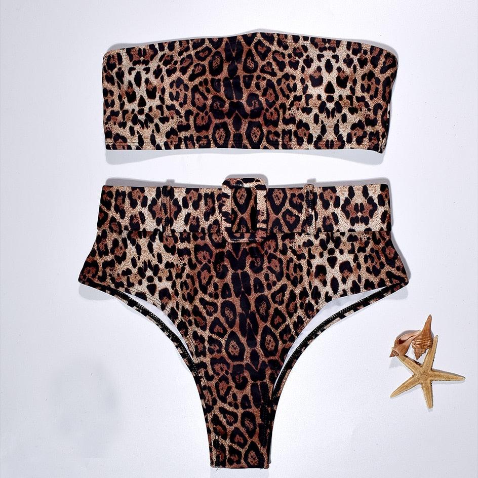 High Waist Bikini Black Swimwear Women Swimsuit High Leg Bikinis Set Women High Waist Bandeau Bikini Set Strapless 2 Piece Bathing Suit Swimsuits Tie Wrap Swimsuits Swimming for Bathing Suit Woman Swimsuits Stevvex
