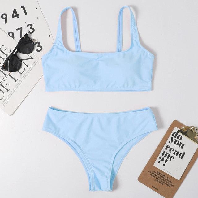 High Waist Bikini Black Swimwear Women Swimsuit High Leg Bikinis Set Women High Waist Bandeau Bikini Set Strapless 2 Piece Bathing Suit Swimsuits Tie Wrap Swimsuits Swimming for Bathing Suit Woman Swimsuits Stevvex