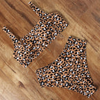 High Waist Bikini Leopard Bikini Women Push Up Swimsuit Women's Leopard Print Swimsuits High Waist Bikini Set 2 Piece Bathing Suits Women Printed Swimwear Tie Dye Summer Swim Beachwear Stevvex
