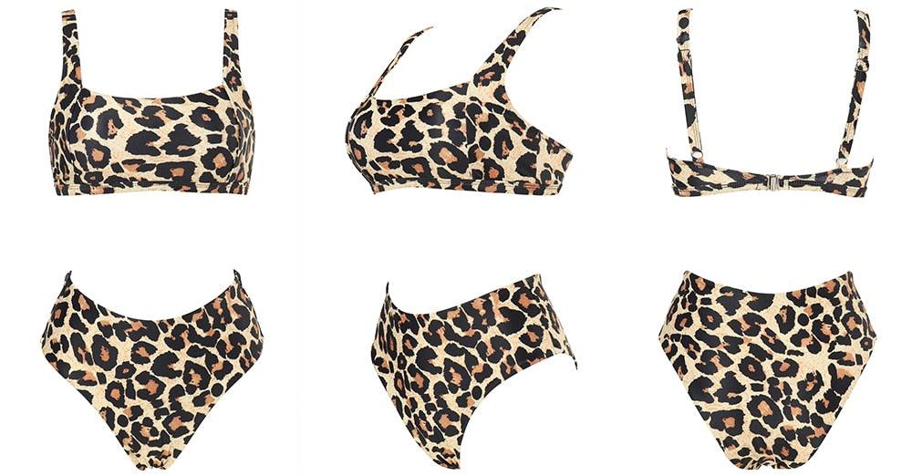 High Waist Bikini Leopard Bikini Women Push Up Swimsuit Women's Leopard Print Swimsuits High Waist Bikini Set 2 Piece Bathing Suits Women Printed Swimwear Tie Dye Summer Swim Beachwear Stevvex