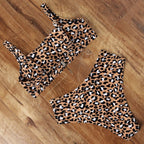 High Waist Bikini Leopard Bikini Women Push Up Swimsuit Women's Leopard Print Swimsuits High Waist Bikini Set 2 Piece Bathing Suits Women Printed Swimwear Tie Dye Summer Swim Beachwear Stevvex