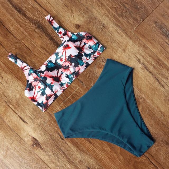 High Waist Bikini Leopard Bikini Women Push Up Swimsuit Women's Leopard Print Swimsuits High Waist Bikini Set 2 Piece Bathing Suits Women Printed Swimwear Tie Dye Summer Swim Beachwear Stevvex