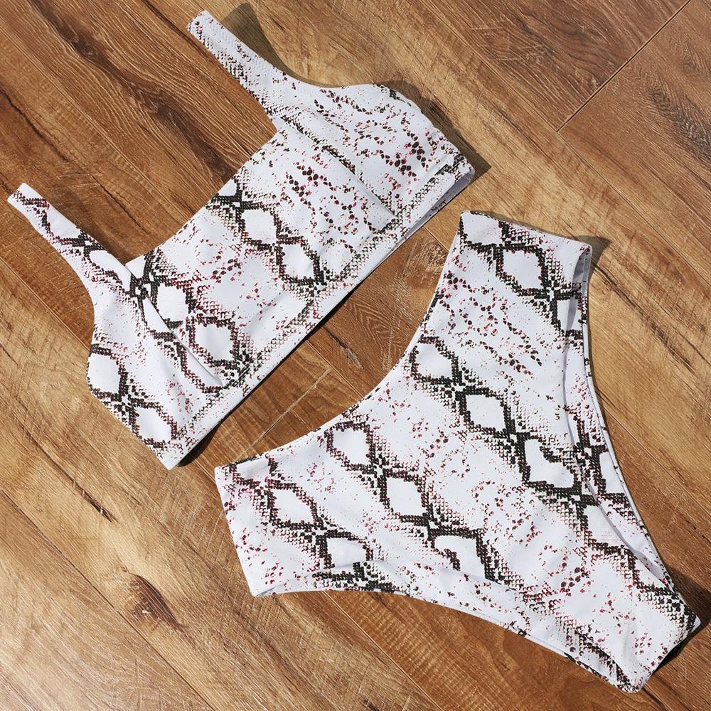 High Waist Bikini Leopard Bikini Women Push Up Swimsuit Women's Leopard Print Swimsuits High Waist Bikini Set 2 Piece Bathing Suits Women Printed Swimwear Tie Dye Summer Swim Beachwear Stevvex