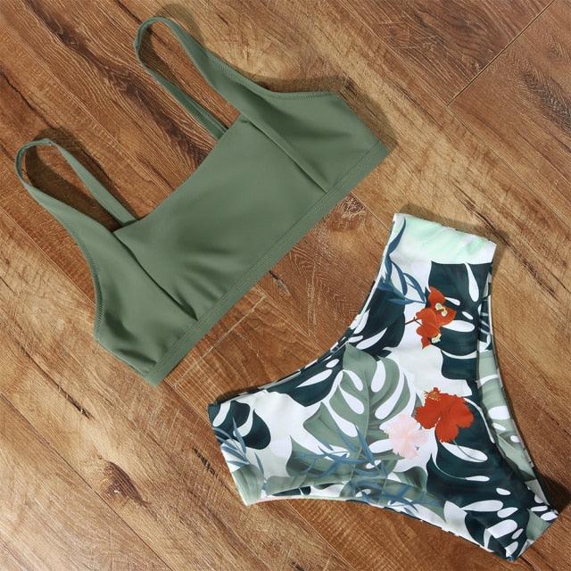 High Waist Bikini Leopard Bikini Women Push Up Swimsuit Women's Leopard Print Swimsuits High Waist Bikini Set 2 Piece Bathing Suits Women Printed Swimwear Tie Dye Summer Swim Beachwear Stevvex