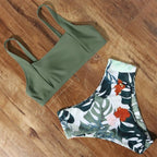 High Waist Bikini Leopard Bikini Women Push Up Swimsuit Women's Leopard Print Swimsuits High Waist Bikini Set 2 Piece Bathing Suits Women Printed Swimwear Tie Dye Summer Swim Beachwear Stevvex