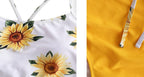 High Waist Bikini Sunflower Swimsuit Women Bikini Floral Swimsuit Floral Crop Tie Knot Front High Waist Bikini Set Two Piece Swimsuit For Women  Summer High Waisted Bathing Suit Stevvex
