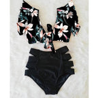 High Waist Bikini Ruffle Swimwear Women Print Swimsuit Push Up Bikinis Plus Size Bathing Suits Floral Beach Wear Bikini Swimsuits for Teen Girls Stevvex