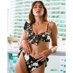 High Waist Bikini Ruffle Swimwear Women Print Swimsuit Push Up Bikinis Plus Size Bathing Suits Floral Beach Wear Bikini Swimsuits for Teen Girls Stevvex