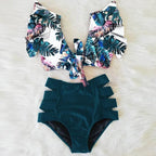 High Waist Bikini Ruffle Swimwear Women Print Swimsuit Push Up Bikinis Plus Size Bathing Suits Floral Beach Wear Bikini Swimsuits for Teen Girls Stevvex