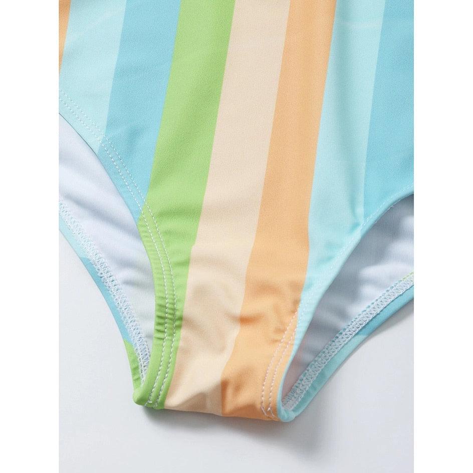 High Waist Bikini Striped Swimsuit Women Swimwear Women's Bathing Suit Triangle Bikini Low Waist Two Piece Swimsuit Female Push up Bikini Set Swimming Wear for Bathing Suit Swimsuits Stevvex