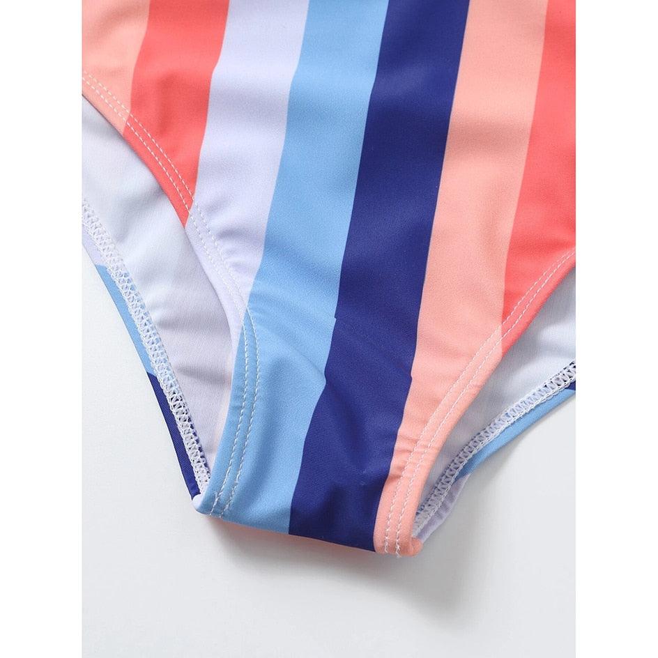 High Waist Bikini Striped Swimsuit Women Swimwear Women's Bathing Suit Triangle Bikini Low Waist Two Piece Swimsuit Female Push up Bikini Set Swimming Wear for Bathing Suit Swimsuits Stevvex