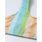 High Waist Bikini Striped Swimsuit Women Swimwear Women's Bathing Suit Triangle Bikini Low Waist Two Piece Swimsuit Female Push up Bikini Set Swimming Wear for Bathing Suit Swimsuits Stevvex