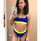 High Waist Bikini Swimsuits Women Push Up Swimwear Ribbed Bathing Suit Strap  Bikinis Set Beachwear High Waist Bathing Suit Full Coverage Two Piece Swimsuit Stevvex