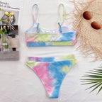High Waist Bikini Swimsuits Women Push Up Swimwear Ribbed Bathing Suit Strap  Bikinis Set Beachwear High Waist Bathing Suit Full Coverage Two Piece Swimsuit Stevvex