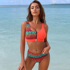 High Waist Bikinis Bikini Set Push Up Swimsuit Female Plus Size Swimwear Women Bikini Leopard Bathing Suit Women High Waist String Floral Printed 2 Piece Summer Bathing Suits For Women Stevvex