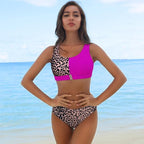 High Waist Bikinis Bikini Set Push Up Swimsuit Female Plus Size Swimwear Women Bikini Leopard Bathing Suit Women High Waist String Floral Printed 2 Piece Summer Bathing Suits For Women Stevvex