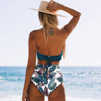 High Waist Bikinis New Halter Swimwear Women Swimsuit Female Bikini Set Print Bathing Suit Summer Two Piece Bikini Swimsuit for Women High Waist Halter Wrap Bathing Suits with Bikini Bottom Stevvex