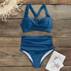 High Waist Bikinis New Halter Swimwear Women Swimsuit Female Bikini Set Print Bathing Suit Summer Two Piece Bikini Swimsuit for Women High Waist Halter Wrap Bathing Suits with Bikini Bottom Stevvex