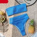 High Waist Bikinis Swimsuits Swimwear Women Black Strapless High Cut Bathing Suit Women  Beachwear Women's Scoop Neck Cut Out Front Lace Up Back High Cut One Piece Swimsuit Stevvex