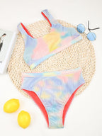 High Waist Bikinis Women Swimsuit Women High Waist Bikini Set Sports Bright Color Swimsuit Scoop Neck Cute Bathing Suit Swimwear Female Push Up Bikini Set Bathing Suit For Women