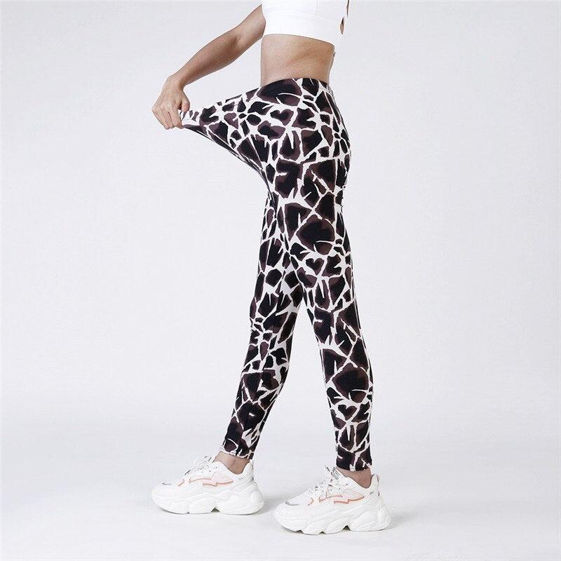 High Waist Leggings Pants Fitness Women Fashion  Printing Leggings Women Fitness Yoga Pants High Waist Push Up Sportswear Elastic Trousers Gym Running Workout Pants Push Up Running Elastic Stripe Dot Bottom Leggings Stevvex