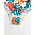 High-Waist Swimwear Set Summer Floral Print Bikini Swimsuit Beachwear Women  Push-Up Bathing Suit Tie Dye 3 Pieces Strings High Cut Bikini Set Bathing Suits Stevvex