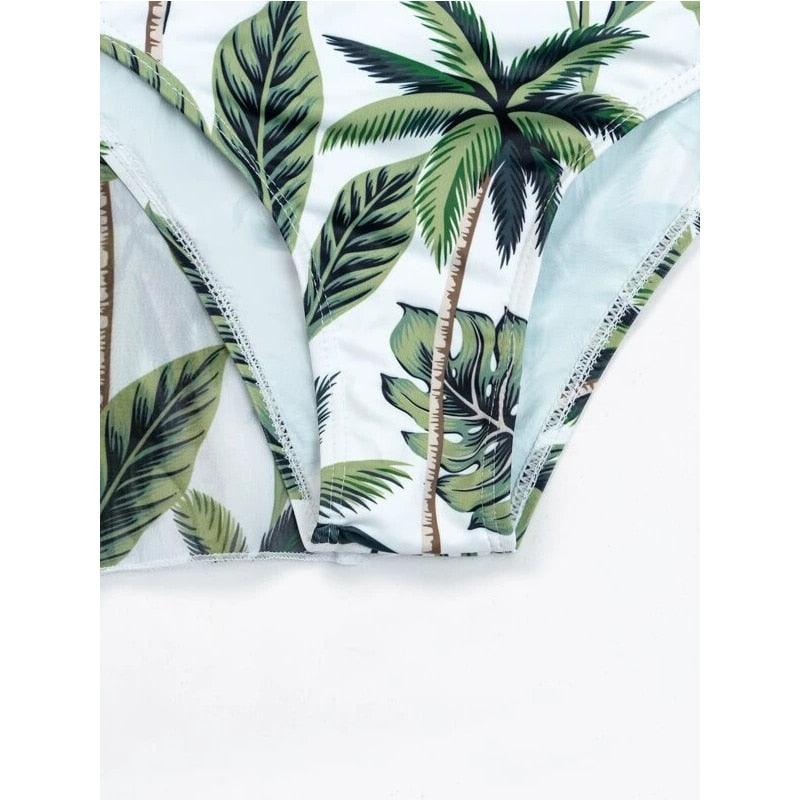 High-Waist Swimwear Set Summer Floral Print Bikini Swimsuit Beachwear Women  Push-Up Bathing Suit Tie Dye 3 Pieces Strings High Cut Bikini Set Bathing Suits Stevvex