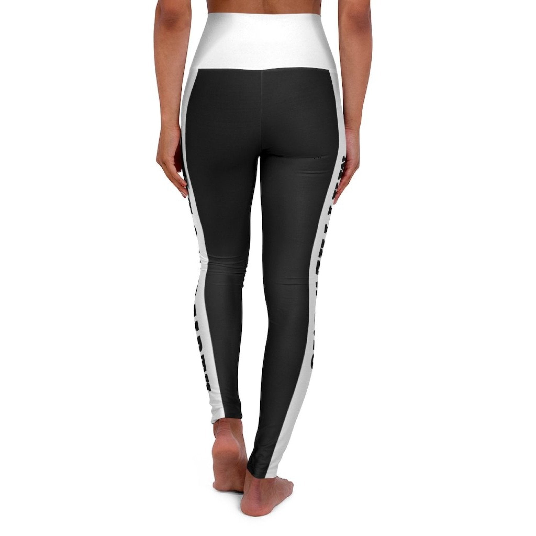 Womens High-waist Fitness Legging Yoga Pants - Black White Salt of The Earth - SJB-DIAMOND ELITES