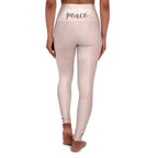 Womens High-waist Fitness Legging Yoga Pants - Pink Peach Marble - SJB-DIAMOND ELITES