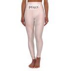 Womens High-waist Fitness Legging Yoga Pants - Pink Peach Marble - SJB-DIAMOND ELITES