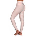 Womens High-waist Fitness Legging Yoga Pants - Pink Peach Marble - SJB-DIAMOND ELITES