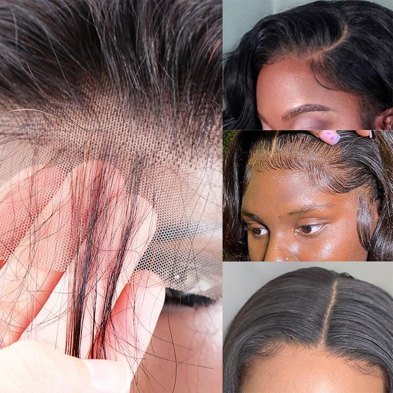 Highlight Wig Human Hair Wigs Short Bob Wig For Black Women T Part Brazilian Pre Plucked With Baby Hair Body Wave Lace Front Wigs For Black Women Cosplay Wigs For Women Stevvex