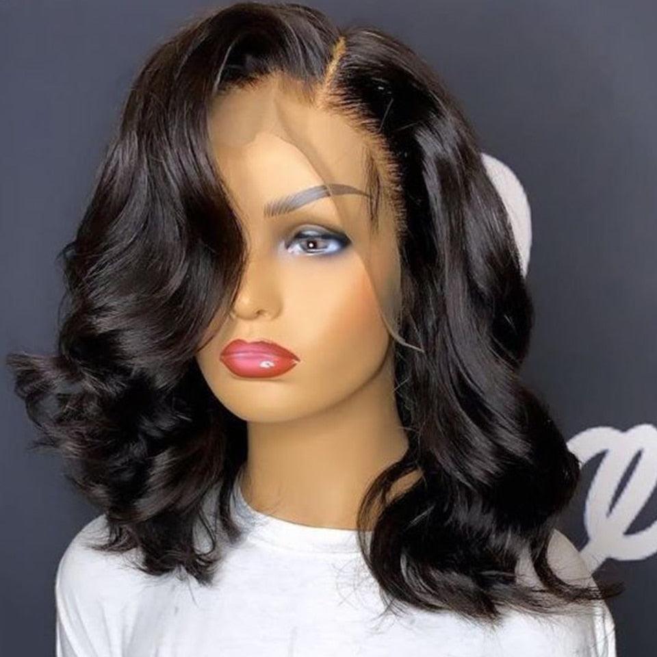 Highlight Wig Human Hair Wigs Short Bob Wig For Black Women T Part Brazilian Pre Plucked With Baby Hair Body Wave Lace Front Wigs For Black Women Cosplay Wigs For Women Stevvex