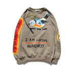 Hip-Hop Printed Sweatshirts Men  High Pullovers Couple Street Casual Sweatshirts Letter Print Men Women Sweatshirt Stylish Printed Cool Design Warm Winter Sweatshirt For Men Women Stevvex