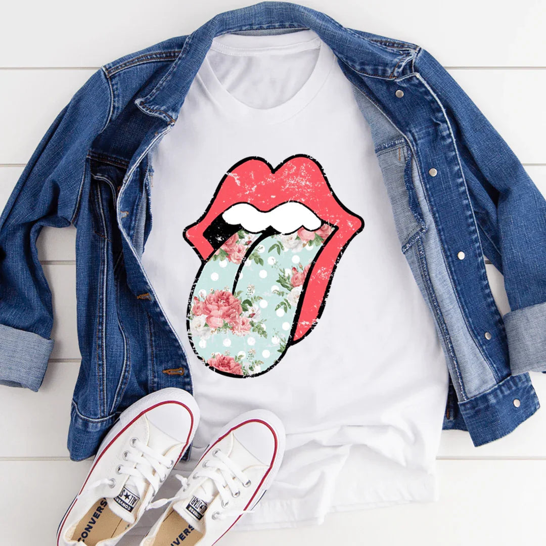 Hippie Floral Tongue Tee - SJB-DIAMOND ELITES