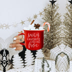 Ho Ho Hoe Holiday Mug 14.5oz Ceramic Campfire Style Double Sided Red Or Green Microwave Safe BandsCo Straps