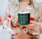 Ho Ho Hoe Holiday Mug 14.5oz Ceramic Campfire Style Double Sided Red Or Green Microwave Safe BandsCo Straps