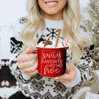 Ho Ho Hoe Holiday Mug 14.5oz Ceramic Campfire Style Double Sided Red Or Green Microwave Safe BandsCo Straps