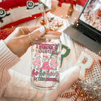 Funny Christmas Coffee Mug 17oz Pink Pastel Twerking Santa Naughty Holiday Cocoa Eggnog Cup