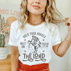 Hold Your Horses Wait On The Lord Psalm 27:14 Tee Peachy Sunday
