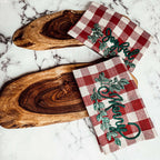 Holiday Charcuterie Board Set With Tartan Kitchen Towels - 2-Piece Gift BandsCo Straps