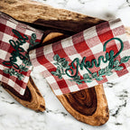 Holiday Charcuterie Board Set With Tartan Kitchen Towels - 2-Piece Gift BandsCo Straps